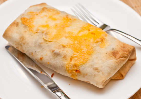 Leftover Chuy's Beef Burrito