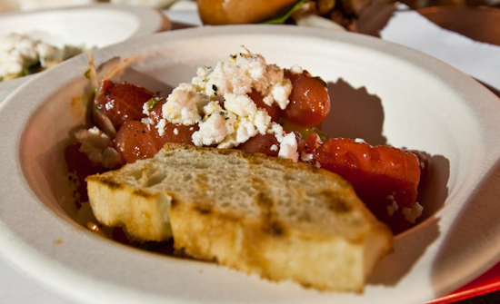 The Odd Duck Farm to Trailer - Marinated Tomato and Melon with Basil, Chipotle and Goat Feta