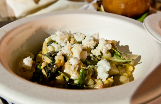 The Odd Duck Farm to Trailer - Corn off the Cob with Arugula, Paprika, Grilled Zucchini and Goat Ricotta