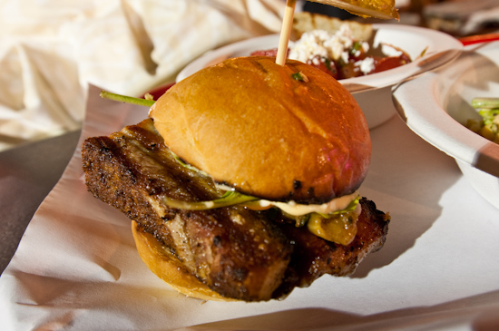The Odd Duck Farm to Trailer - Pork Belly Slider, Pickled Peppers, Grilled Eggplant