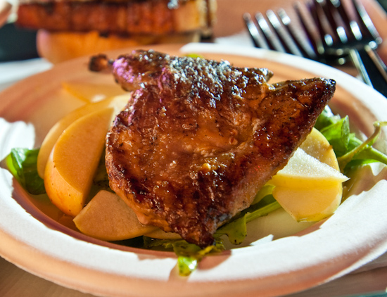 The Odd Duck Farm to Trailer - grilled half of quail with texas rice, apple and cheddar