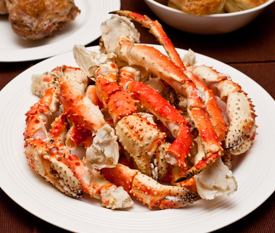 Steamed Alaskan King Crab legs