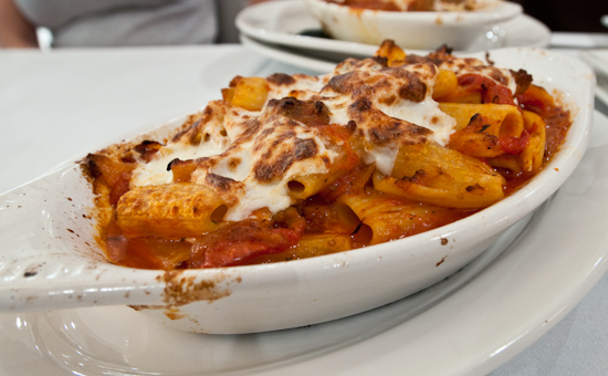 Soleil - Baked Rigatoni with Italian Sausage & Tomato Sauce + Fresh Mozzarella & Sweet Peppers