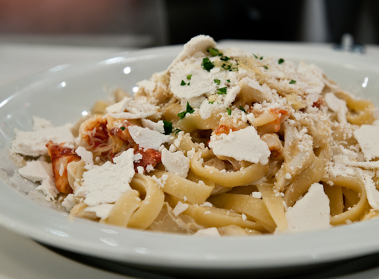 Soleil - Fettucine with Gulf Crab Shrimp & Lobster + Lobster Cream & Ricotta Salata