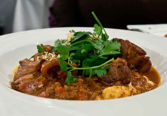 Soleil - Osso Buco with Polenta & Braised Tomato Sauce + Gremolata