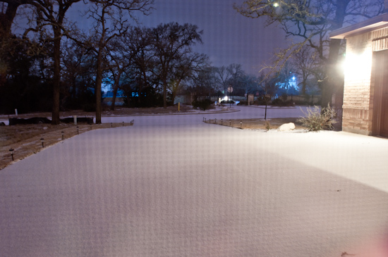 Snow on Driveway at 3:00am